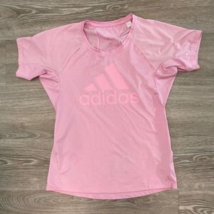 Adidas  Light Pink White Logo Front Crewneck S